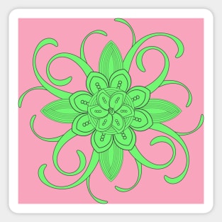 Abstract Doodle Flower Sticker